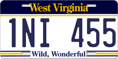 WV license plate 1NI455