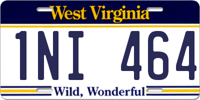 WV license plate 1NI464