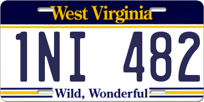 WV license plate 1NI482
