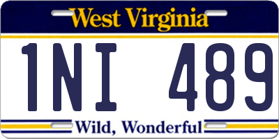 WV license plate 1NI489