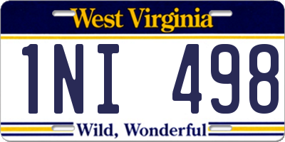 WV license plate 1NI498