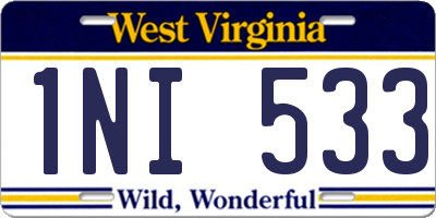 WV license plate 1NI533