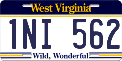 WV license plate 1NI562