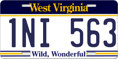 WV license plate 1NI563