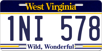 WV license plate 1NI578