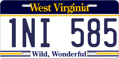 WV license plate 1NI585