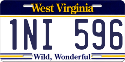 WV license plate 1NI596