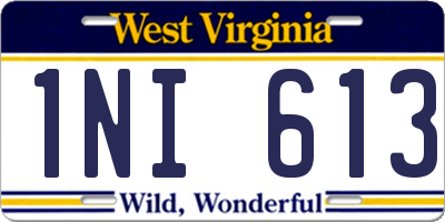 WV license plate 1NI613