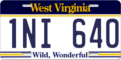 WV license plate 1NI640