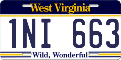 WV license plate 1NI663