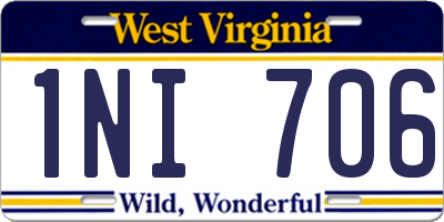 WV license plate 1NI706