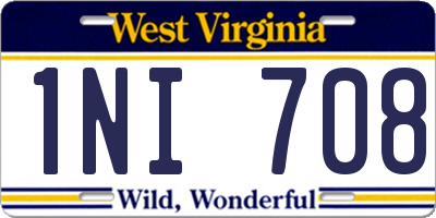 WV license plate 1NI708