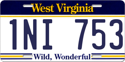WV license plate 1NI753