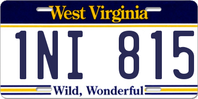 WV license plate 1NI815