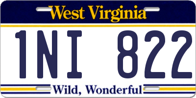 WV license plate 1NI822