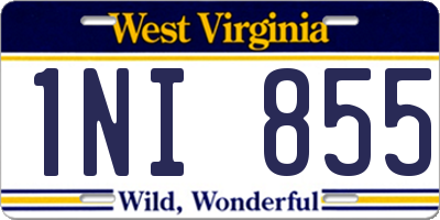 WV license plate 1NI855