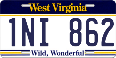 WV license plate 1NI862