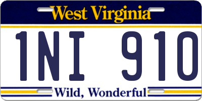 WV license plate 1NI910