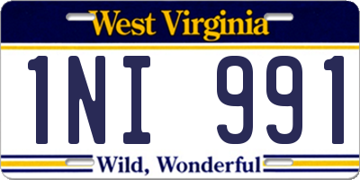 WV license plate 1NI991