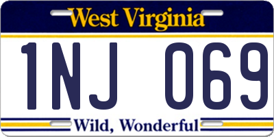 WV license plate 1NJ069