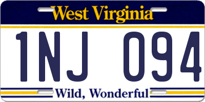 WV license plate 1NJ094