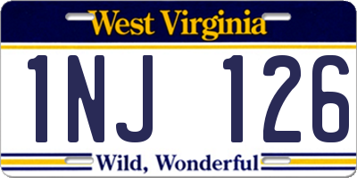 WV license plate 1NJ126
