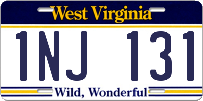 WV license plate 1NJ131
