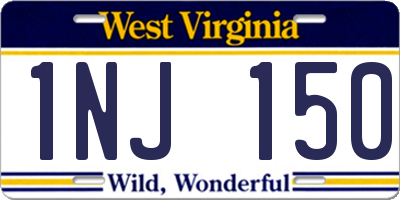 WV license plate 1NJ150