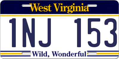 WV license plate 1NJ153