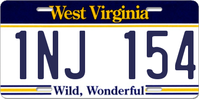 WV license plate 1NJ154