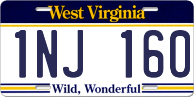 WV license plate 1NJ160