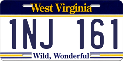 WV license plate 1NJ161