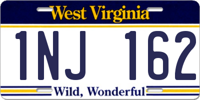 WV license plate 1NJ162