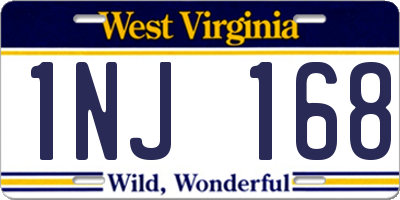 WV license plate 1NJ168