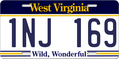 WV license plate 1NJ169