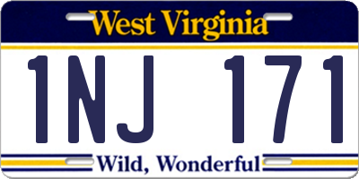 WV license plate 1NJ171