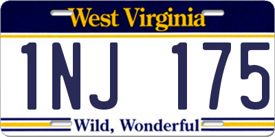 WV license plate 1NJ175