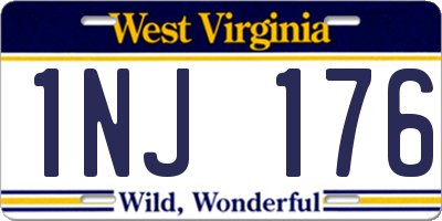 WV license plate 1NJ176