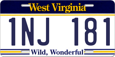WV license plate 1NJ181