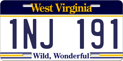 WV license plate 1NJ191