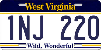 WV license plate 1NJ220