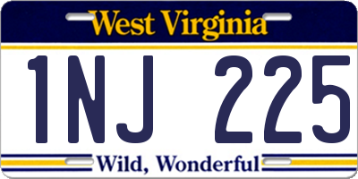 WV license plate 1NJ225
