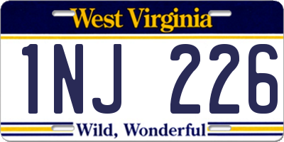WV license plate 1NJ226