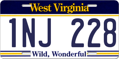 WV license plate 1NJ228