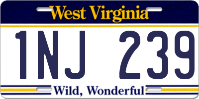 WV license plate 1NJ239