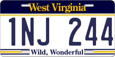 WV license plate 1NJ244