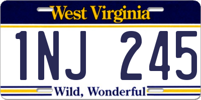 WV license plate 1NJ245