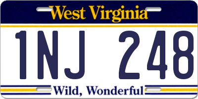 WV license plate 1NJ248