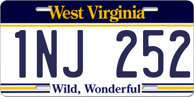 WV license plate 1NJ252