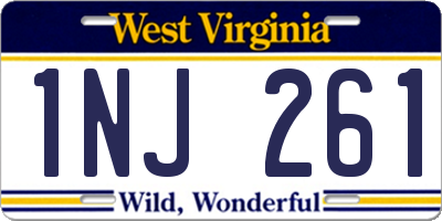 WV license plate 1NJ261